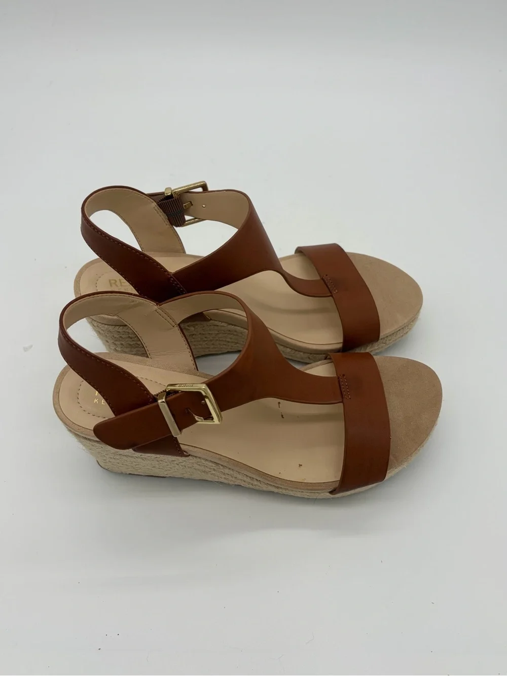 Kenneth Cole Reaction Tan Brown Wedge Sandals